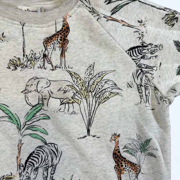 L.A. Soul Safari Animal Print Sweatshirt Giraffes, Zebras, Elephants Size Medium - Picture 3 of 5